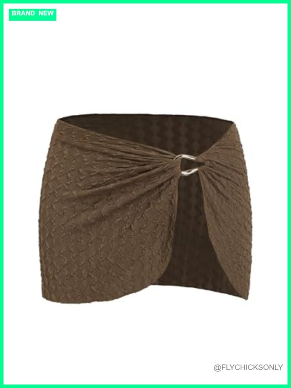 Textured Stretch Sarong Cover Up Wrap Swim Mini Skirt Women Beach Vacation
